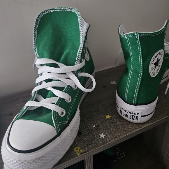 Green High-Top Converse - Picture 2 of 3